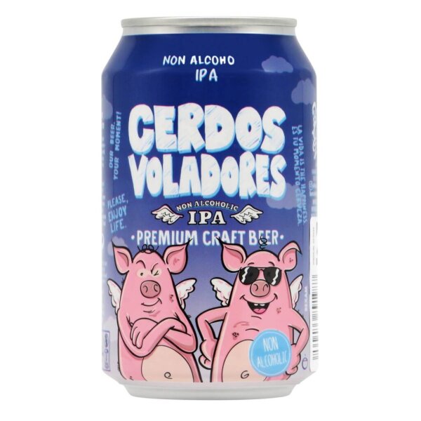 Barcelona Beer Company - Cerdos Voladores Non Alcohol - 0,5% alc.vol. 0,33l - Alkoholfreies IPA