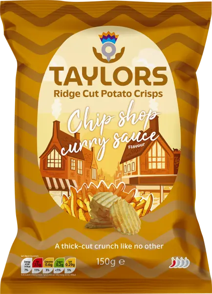 Taylors - Chip Shop Curry Sauce 150g - Ridge Cut Potato Crisps
