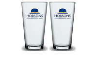 Hobsons - Bierglas - Half Pint Becherlgas blauer Hut