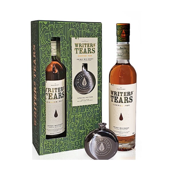 Writers Tears - Copper Pot - 40% vol.alc. 0,7l - Single Potstill Irish Whiskey GP mit Flachmann