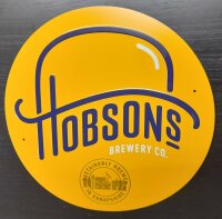 Hobsons - Blechschild - rund gelb