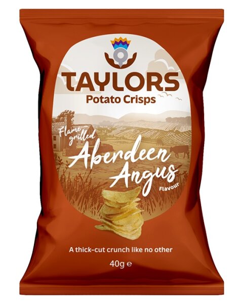 Taylors - Flame Grilled Aberdeen Angus 40g - Straight Cut Crisps
