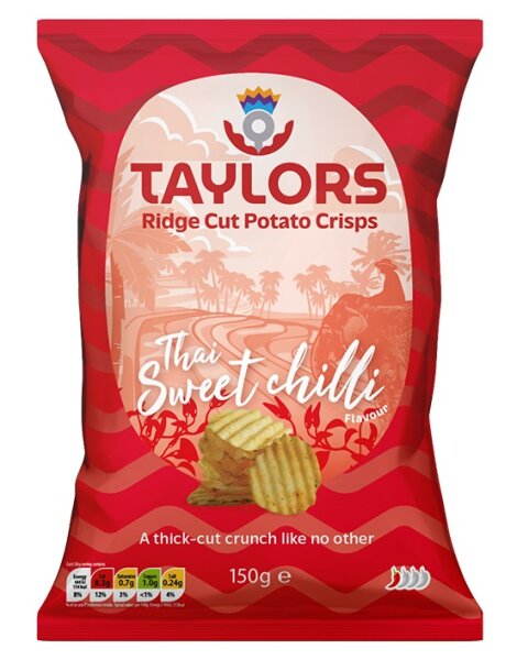 Taylors - Thai Sweet Chilli 150g - Ridge Cut Potato Crisps
