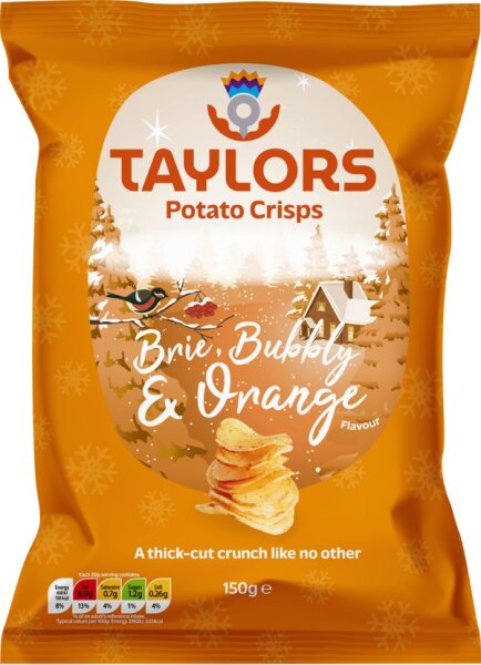 Taylors - Brie, Bubbly & Orange 150g - Straight Cut Crisps