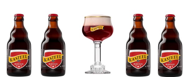 Bierpaket - Kasteel Rouge Box mit Glas