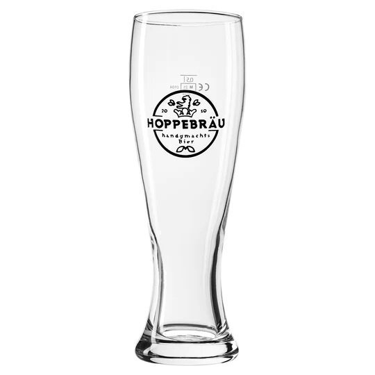 Hoppebräu - Bierglas - 0,5l Weißbier Glas