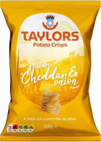Taylors - Mature Cheddar & Onion 150g - Straight Cut Crisps
